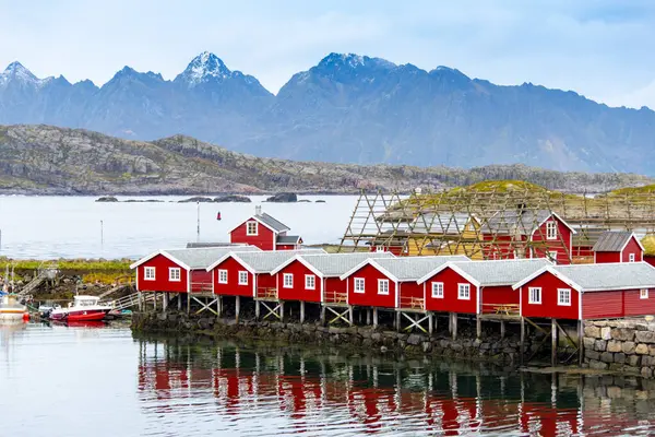 Svolvaer 'deki Rorbu Kulübeleri - Lofoten - Norveç