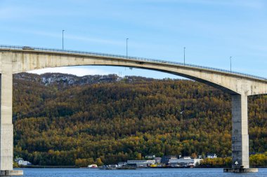 Troms County 'deki Gisund Köprüsü - Norveç