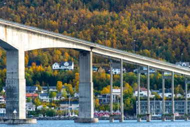 Troms County 'deki Gisund Köprüsü - Norveç