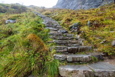 Lofoten 'deki Reinebringen Yürüyüşü için Şerpa Merdivenleri - Norveç