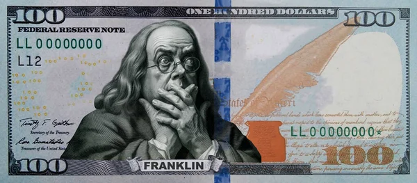 Een Humoristisch Portret Een Parodie Een Biljet Van Honderd Dollar — Stockfoto