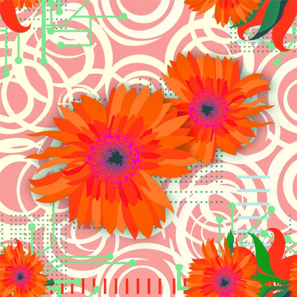 Seamless pattern with large flowers. Seamless texture for printing on fabric.