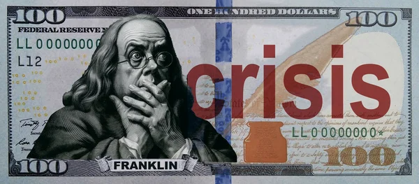 Humorous Portrait Parody Hundred Dollar Bill United States Surprised Portrait — Stock Photo, Image