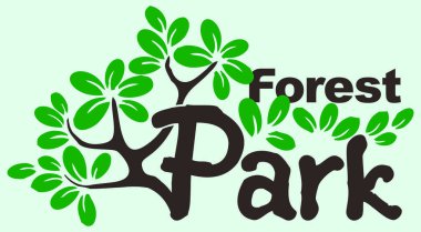 Çevre koruma ve kültür parkı ile ilgili bir işletme için vektör düzenlenebilir logo. Şekil verilmiş vektör logosu. Beyaz arkaplan üzerinde tasarım