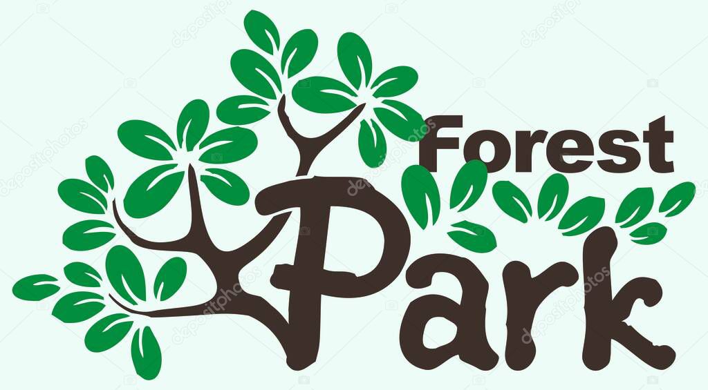 Vector editable logo for a business related to environmental protection and a cultural park. Stylized vector logo.  Design on a white background