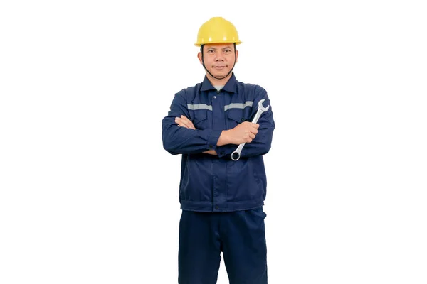 Hombre Con Uniforme Trabajo Mecánico — Foto de Stock