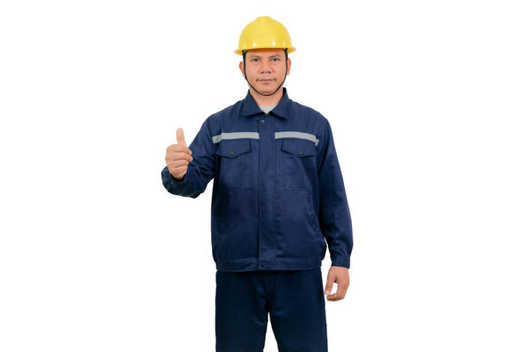 A man wearing a mechanic's work uniform