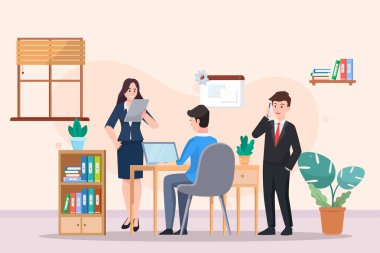 Parent working form home,warm family,positive feeling,new normal style