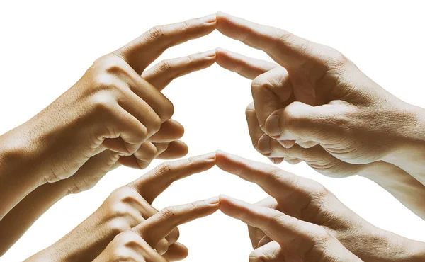 Los Dedos Humanos Tocan Juntos Signo Símbolo Pareja Amor Sensación —  Fotos de Stock