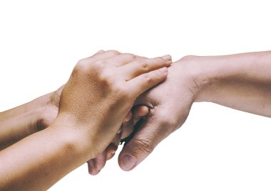 Kadın elleri erkeğin elini tutar, avuntunun, bağbozumunun ve sanat tarzının sembolü, klasik eski moda ses tonu..