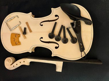 Keman kısmı, çiğ aksesuar, akustik enstrüman.