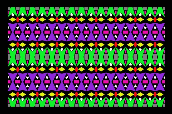 Colorful Geometric Shape Form Pattern Black Background Beautiful Funny Striped — 图库矢量图片