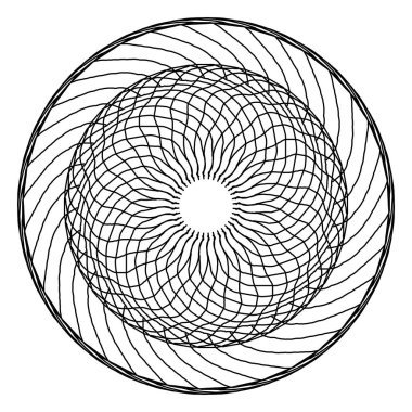 Acemi Mandala daire çizgisi beyaz arkaplan üzerinde. Basit dekoratif..