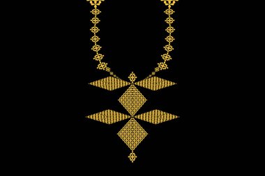 Etnik kolye deseni, modern sanat tasarımı. Boncuk işlemeli çizgili tasma.