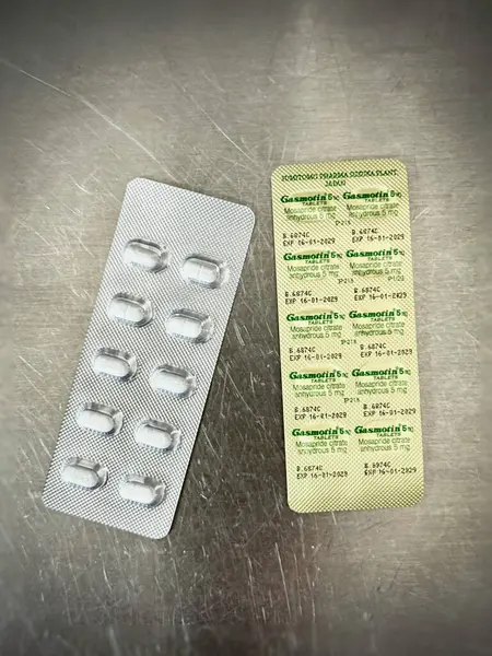 Hatya. 26 Nisan 2025 'te Songkhla. Tayland. Gazmotin tablet başına 5 mg. Mosapride kalesi.