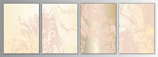 Gold Rose Gold Marble Background Set Elegantní Kolekce Textur — Stockový vektor