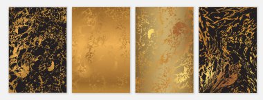 Altın ve Siyah Renkli ve Lüks desenli Zarif Mermer Arkaplan