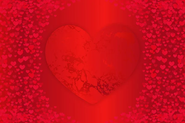 Dia Dos Namorados Vermelho Fundo Com Corações — Vetor de Stock