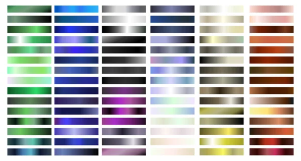 Metal Color Gradient Collection Swatches — Stock Vector