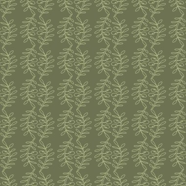 Ekstra Bakire Zeytinyağı ya da İtalyan Lokantası için Güzel Yeşil Zeytin Dalları Soyut Deseni