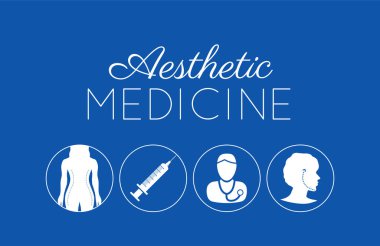 Aesthetic Medicine Blue Background Illustration clipart