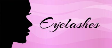 Kirpikleri Modern Pembe Arkaplan Çizimi