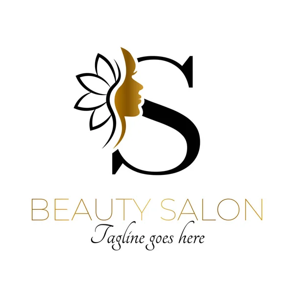 Letter Initial Beauty Brand Design Black Gold — стоковый вектор