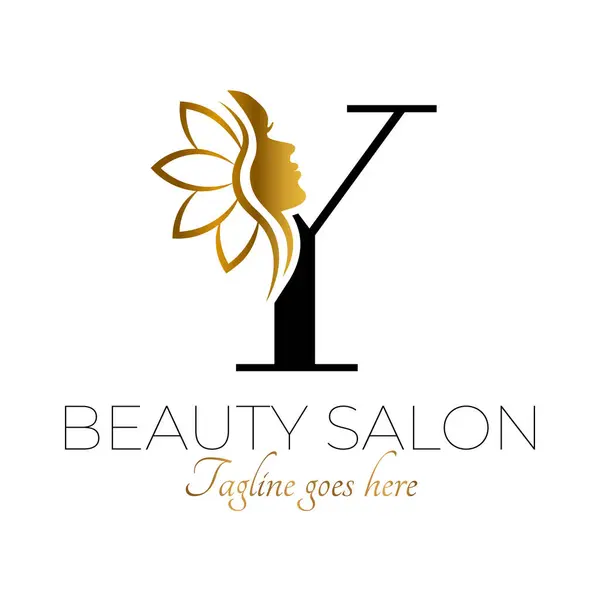 Letter Initial Beauty Brand Logo Design Black Gold — Stockový vektor