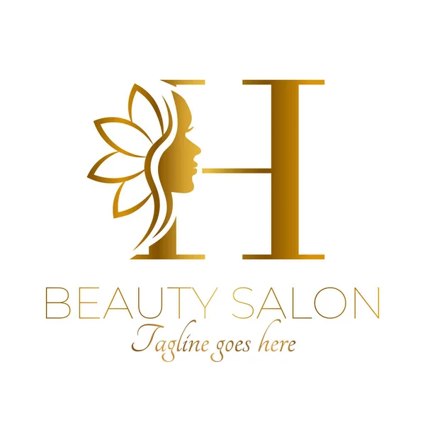 Gold Letter Initial Beauty Brand Design Лицензионные Стоковые Векторы