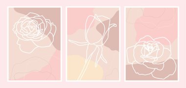 Mutlu Modern Geometrik Güller Soyut Duvar Sanatı 