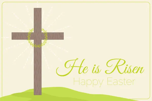 Proste Szczęśliwej Wielkanocy Zmartwychwstał Ilustracja — Wektor stockowy