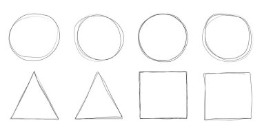 Geometrik El Çizimi Çember, Dikdörtgen ve Üçgen Kalem Şekilleri