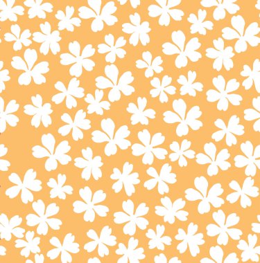 Turuncu Beyaz Çiçek Deseni Arkaplanı