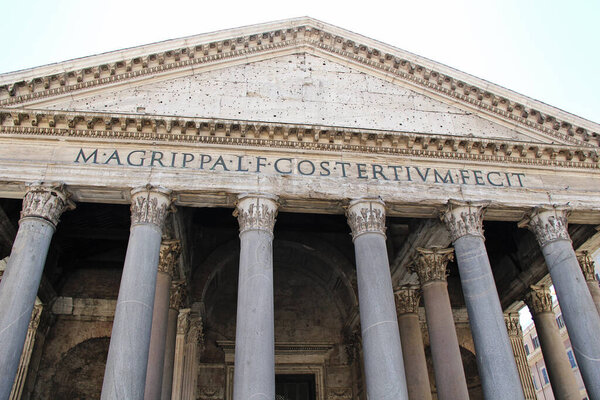 Front of Pantheon in Rome, Italy