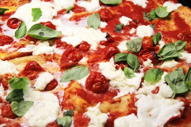 Italian Pizza Margherita Close Up clipart