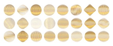 Akan Organik Çizgi Dokusuna sahip Soyut Altın Çember küreler Zarif Şekil Kümesi