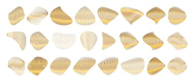 Zarif Lüks Altın Soyut Şekil Şekil Koleksiyonu Çizgi desenli