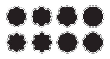 Zarif Geleneksel Rozet Amblemi Etiketi Çerçeve Arkaplan Elementleri