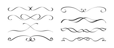 Viktorya Dönemi El Yazısı Flurish Biçiminde Zarif Kaligrafik Ayırıcı