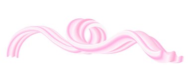 Çilekli Dondurma Sakızı veya Krema Şekeri Soyut Dalga 3 Boyutlu İzole Sıçrama Çizimi