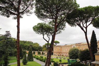Roma, İtalya - 15 Eylül 2022: Vatikan Pinacoteca Müzesi ve İtalya 'daki Bahçeler 