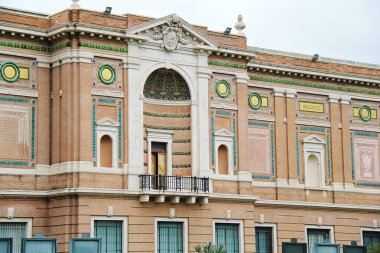 Roma, İtalya - 15 Eylül 2022: Pinacoteca Müzesi Dış görünüşlü Vatikan Müzeleri, Roma, İtalya