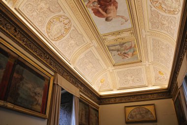 Vatikan Şehri, Vatikan - 15 Eylül 2022: Fresco ile Aldobrandini Düğün Tavanı Vatikan Müzeleri, Roma, İtalya. 