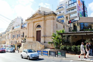 St. Julians, Malta - 20 Aralık 2022: St. Julians, Malta 'daki Meryem Kilisemizin Kusursuz Gebeliği