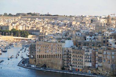 Valletta, Malta - 19 Aralık 2022: Malta 'daki Ortaçağ Adası Manzarası