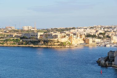 Valletta, Malta - 19 Aralık 2022: Malta Kalkara Şehri Peyzajı 