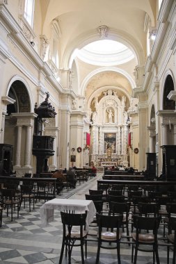Valletta, Malta - 19 Aralık 2022: Valletta, Malta 'daki Cizvitler Kilisesi