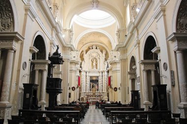 Valletta, Malta - 19 Aralık 2022: Valletta, Malta 'daki Cizvitlerin Kilisesi
