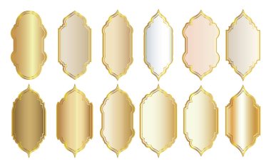 Doğulu Altın Lüks Şık Biçim Çerçevesi veya Kenarlık Arkaplan Kümesi