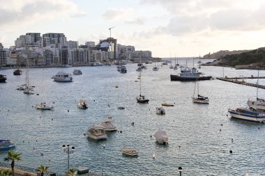 Malta Sliema Manzarası Panoramik Görünümü